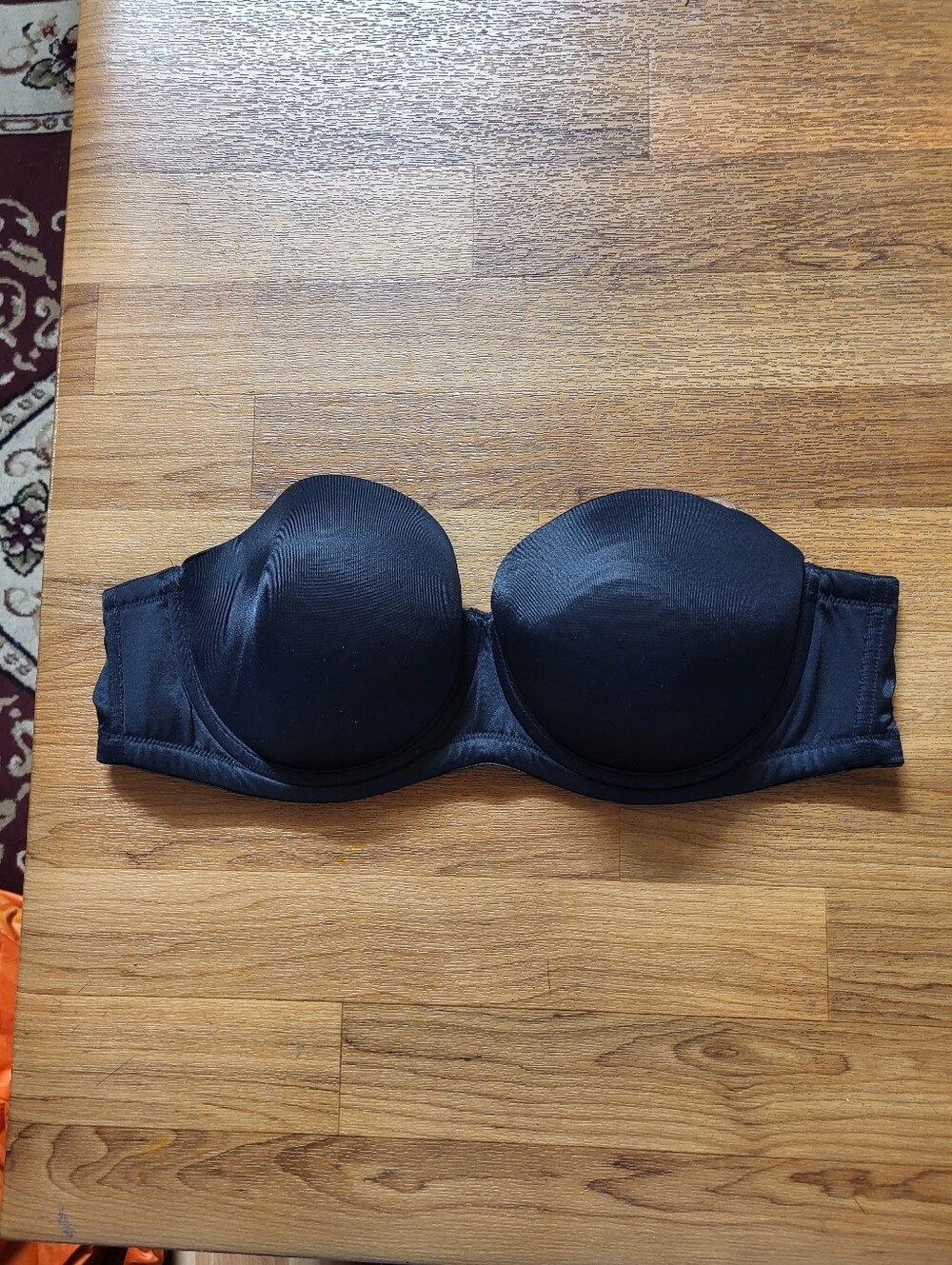 Cacique Solid Black Smooth Lightly Lined Strapless Multi-Way Bra Size 42B
